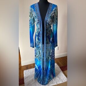 Colors of Fashion Blue Patterned Maxi Dress